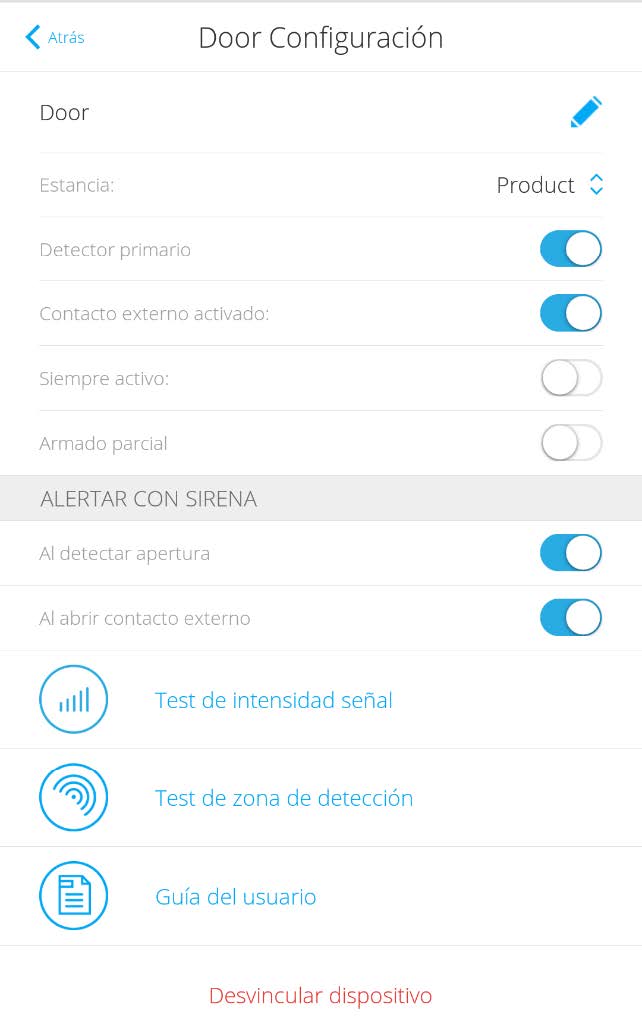 Configuración Doorprotect Ajax